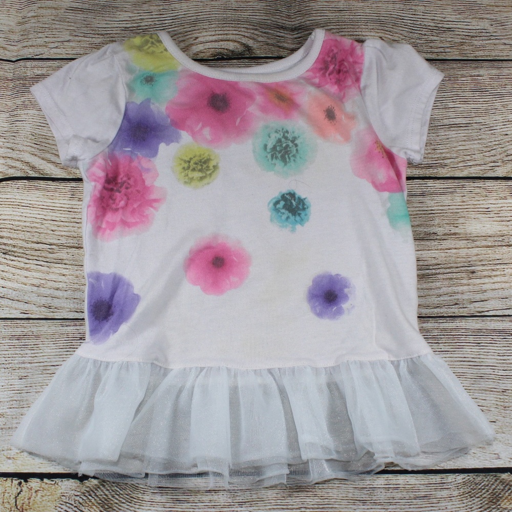 Carter's Girls Shirt Flowers and Ruffles